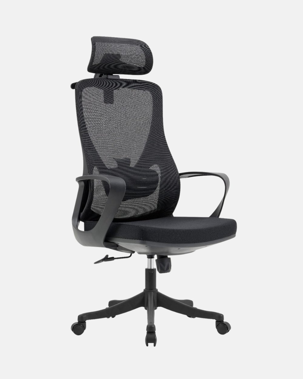 Curved-Frame High-Back Mesh Chair with Headrest