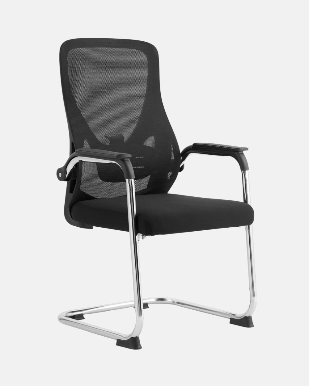 Chrome-Frame Cantilever Mesh Visitor Chair