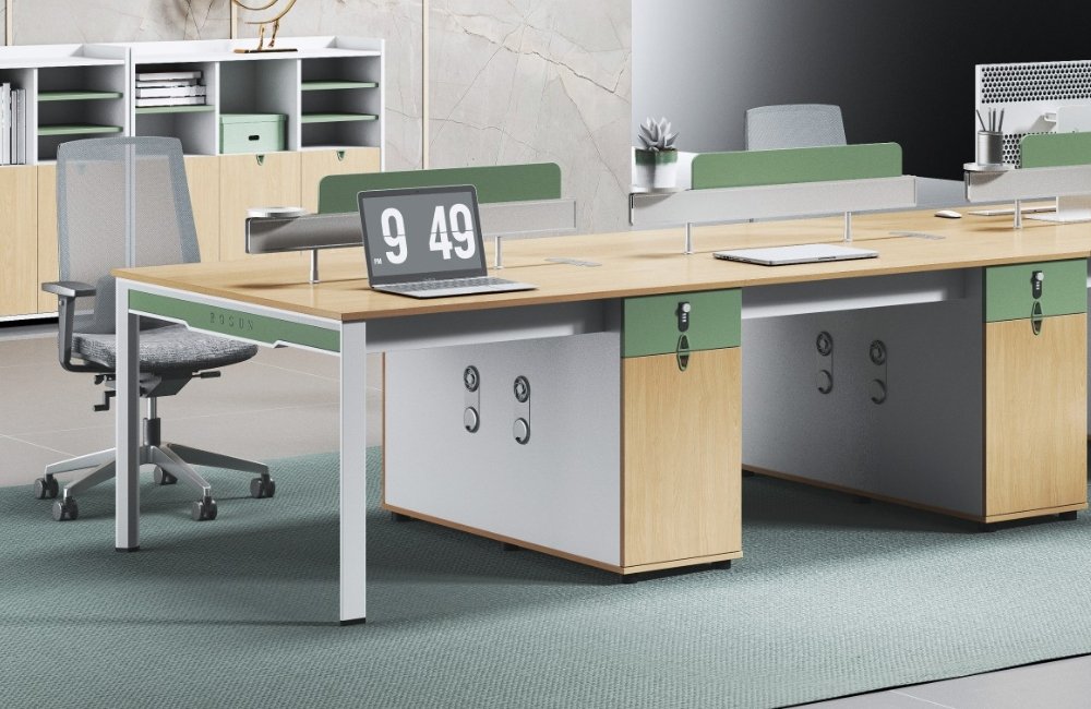 Green-Screen Two-to-Four Person Office Workstation