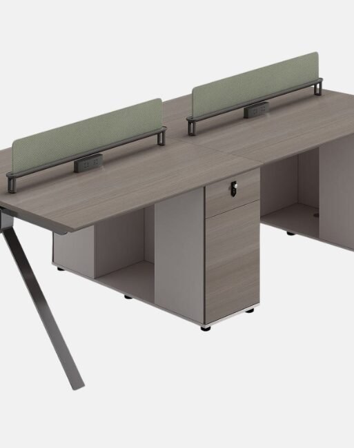 A-Frame Two-to-Four Person Workstation with Green Desk Screens