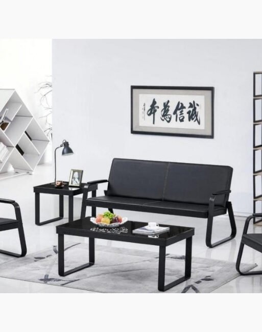 Modern Reception Sofa Set with Three-Seater and Two Armchairs