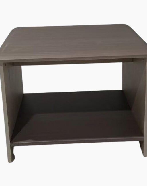 Compact Square Office Side Table with Open Shelf