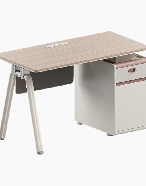 Compact Office Desk with Integrated Storage Pedestal