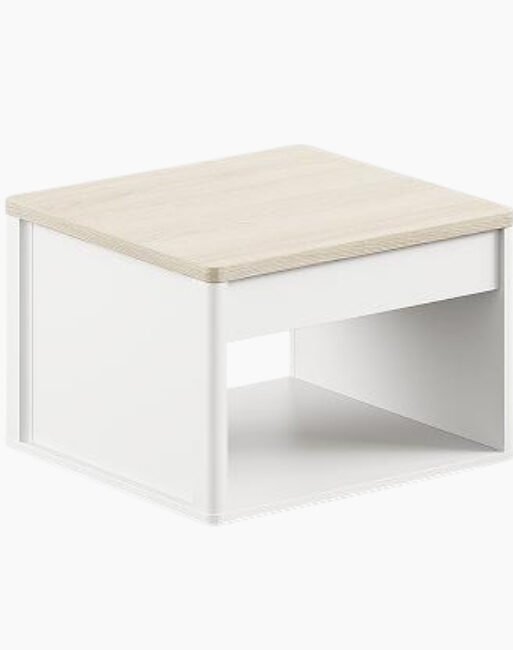 Square Office Coffee Table with Open Shelf