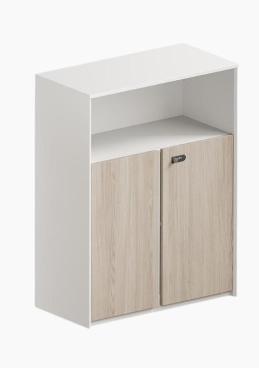 Office Storage Cabinet with Open Display Shelf