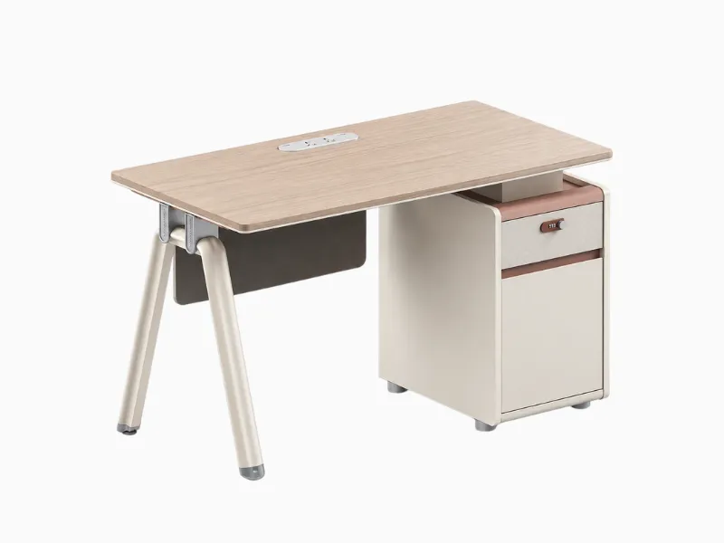 Compact Office Desk with Integrated Storage Pedestal