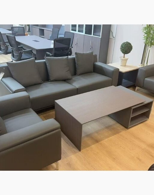 Executive Office Sofa Set with Three-Seater and Two Armchairs