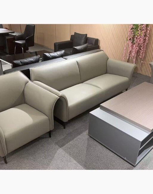 Contemporary Office Sofa Set with Three-Seater and Two Armchairs
