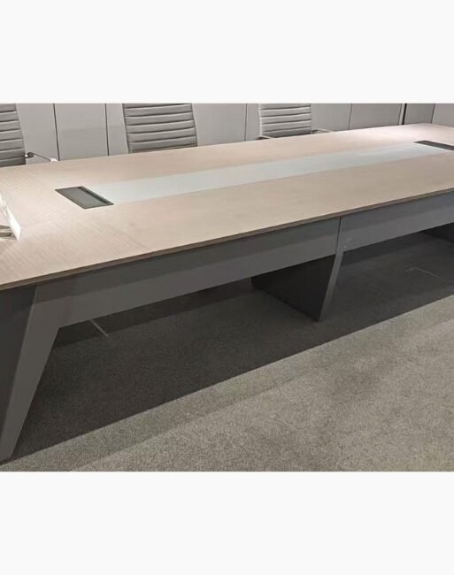 Large Boardroom Meeting Table with Integrated Cable Management