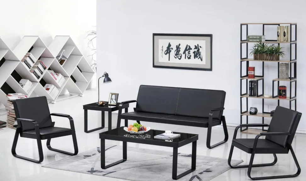 Modern Reception Sofa Set with Three-Seater and Two Armchairs