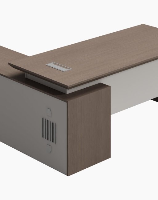 Compact L-Shaped Manager Office Desk with Side Return